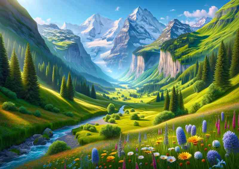 Swiss Alpine Majesty Metal Poster