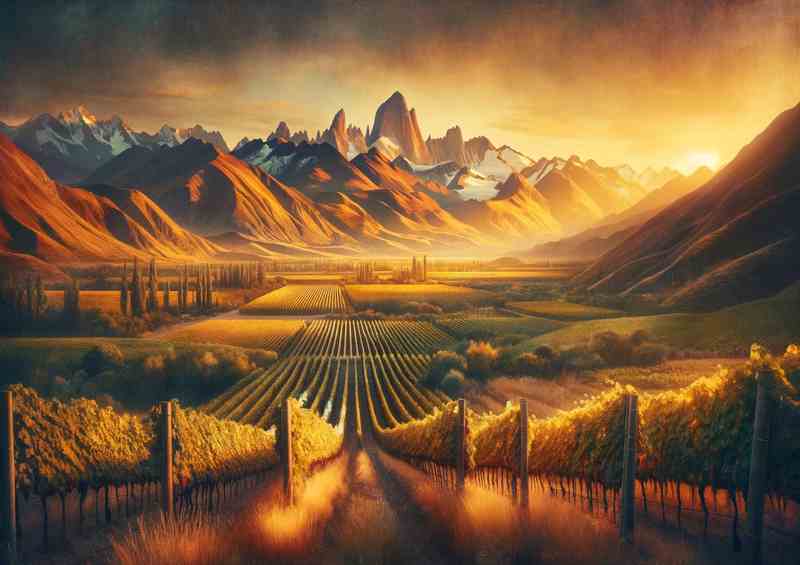 Summer evening in the vineyards of Mendoza Argentina