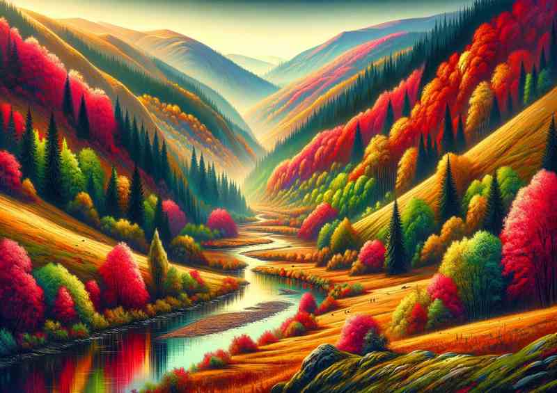 Tranquil autumn day in the Carpathian Mountains Ukraine