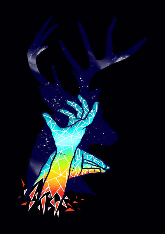 Geometric Deer Shadow