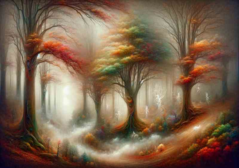 Autumns Mystery A Foggy Morning in Surrealist Style