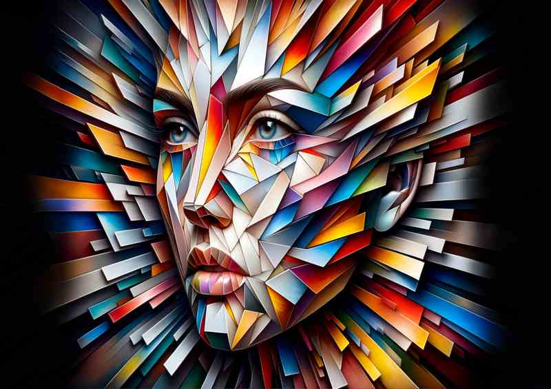 Abstract Fragmented Beauty Modern Art face