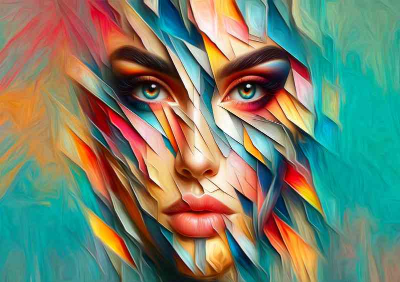Abstract Fragmented Beauty Modern Art spiked face