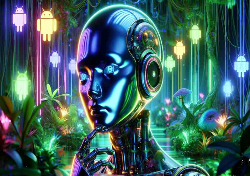 Android Contemplates Digital Rainforest