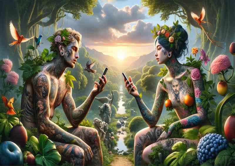 Eden Portrayed with Tattooed Inhabitants