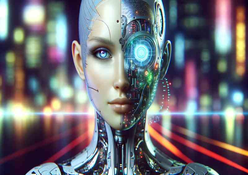 Futuristic Cybernetic Woman A Digital Evolution