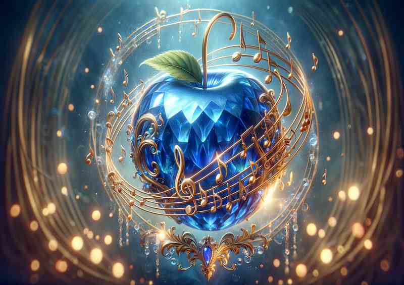 Symphony Sapphire Apple Metal Poster