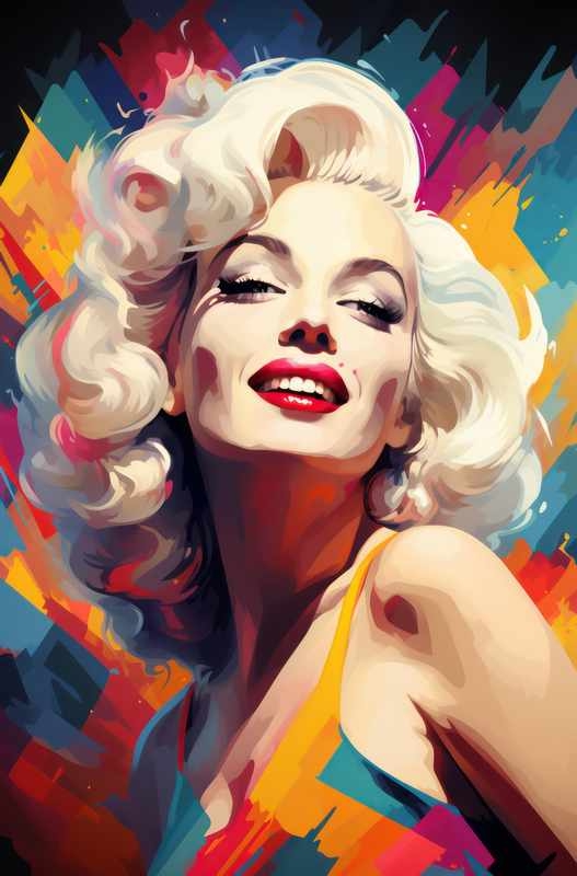 Marilyn Monroe in a geometric painting