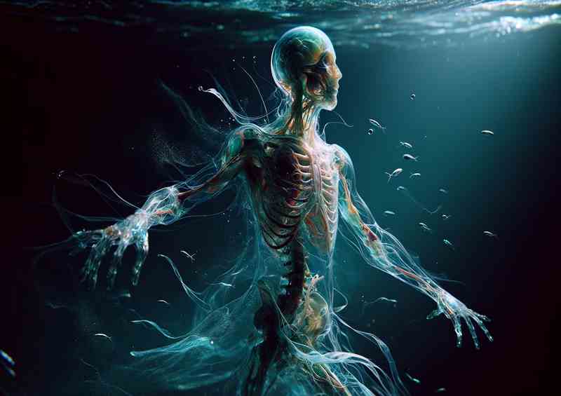 Mystical Anatomy Transparent Aquatic Humanoid Creature