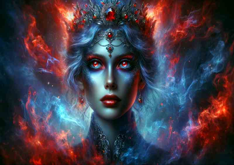 Spectral Flame Enchantress with Piercing Eyes