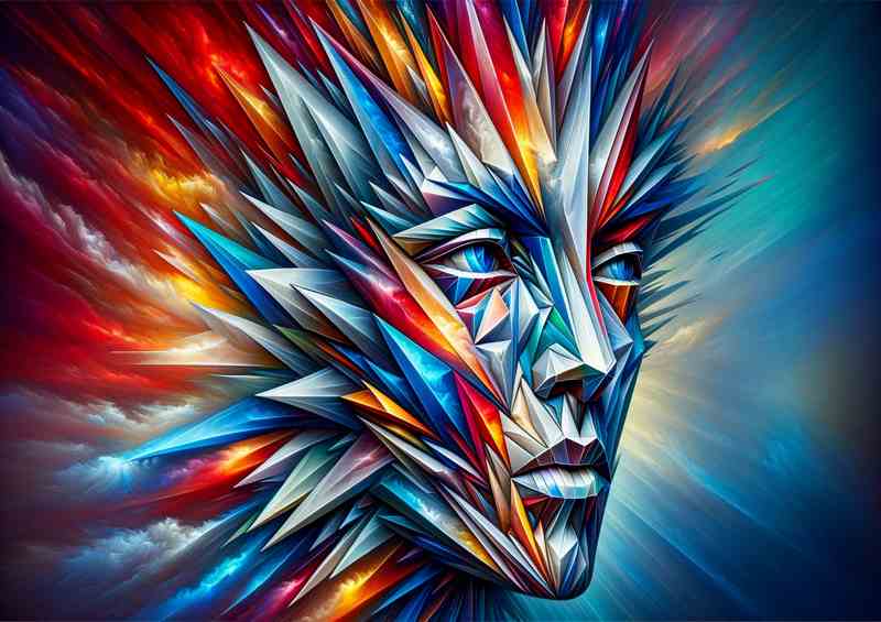Surreal Geometric Abstract Face Art