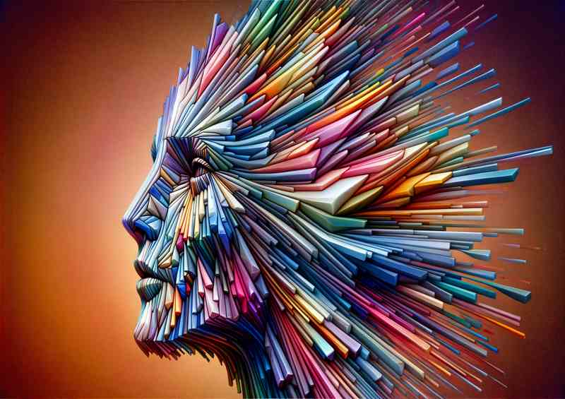 Surreal Geometric Abstract Face Artistic Representation