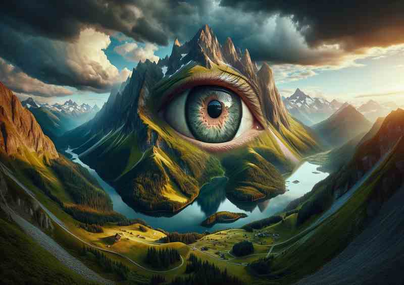Surreal Vision Mysterious Eye in the Mountain