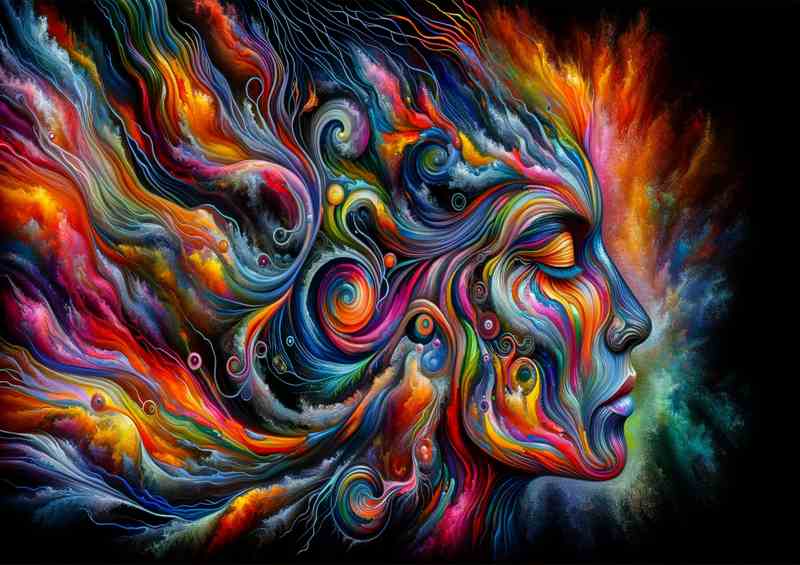 Vibrant Visage Abstract Artistic Expression