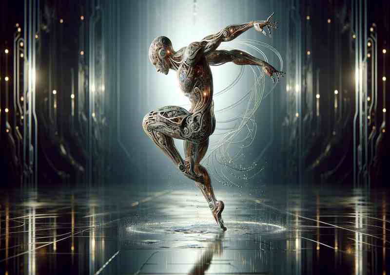 biomechanical human with intricate designs