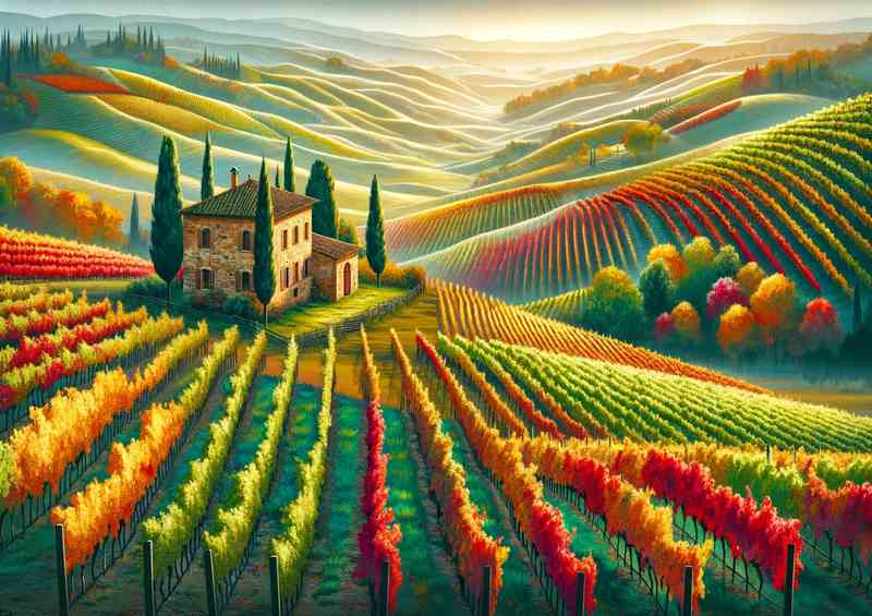 Tuscan Vineyards Metal Poster
