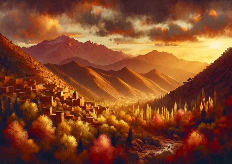 Autumn evening in the Atlas Mountains Morocco