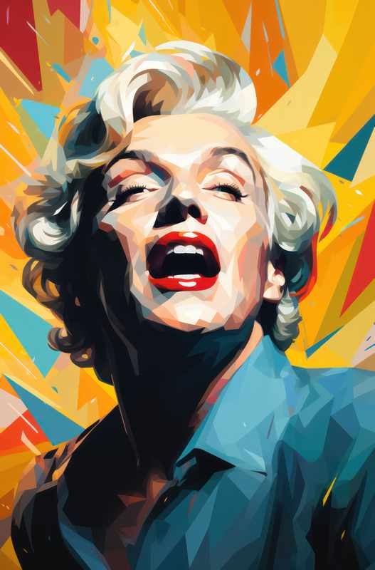 Marilyn Monroe in yellow blue paint style