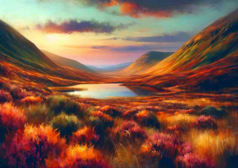 Autumn evening in the Scottish Highlands Rolling hills