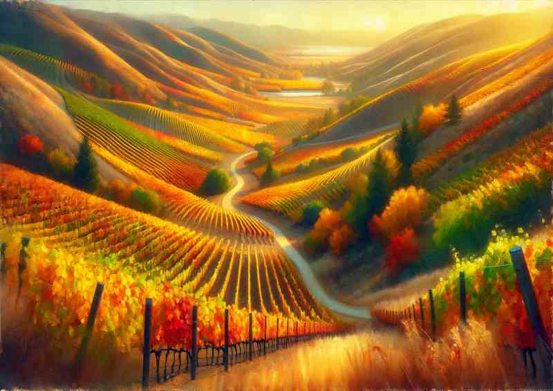 Autumn scene in the vineyards of Napa Valley USA