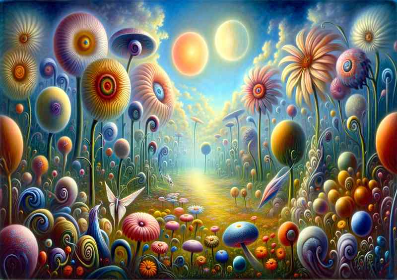 Ethereal Morning A Spring Meadow in Surrealist Style