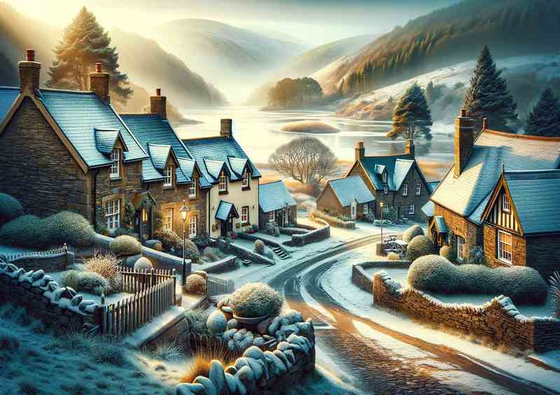 Frosty Charm A Snowy Morning in a Welsh Village