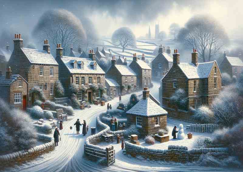 Frosty Elegance A Snowy Day in a Yorkshire Village