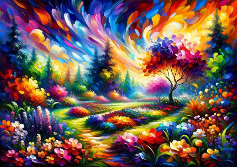 Renewal in Bloom A Spring Garden in Expressionist Style
