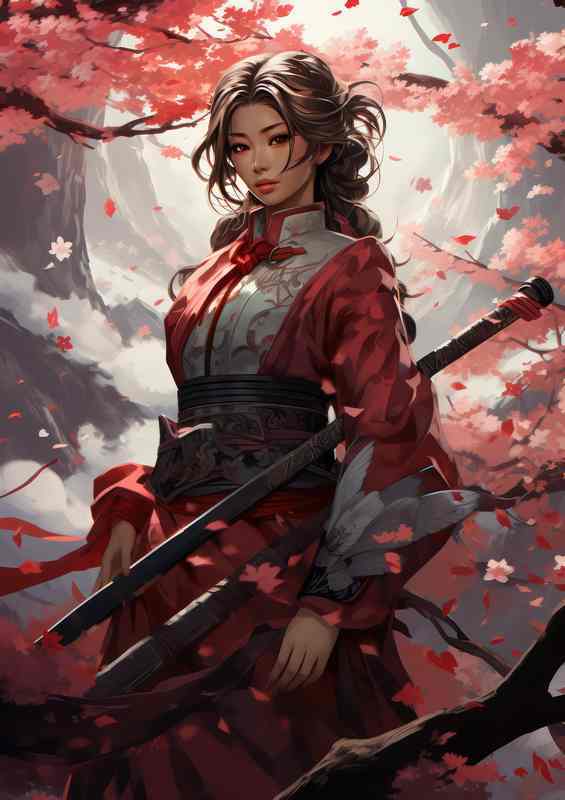 Anime style art with a sword style