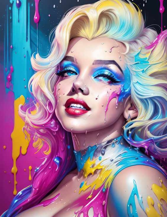Marilyn Monroe splash art wonderful colours