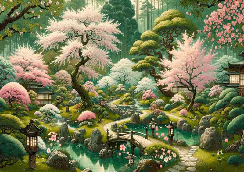 Springs Harmony Blossoming Gardens of Kyoto Japan