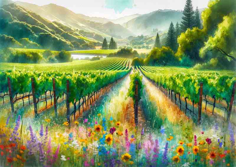 Summer afternoon in the vineyards of Napa Valley USA