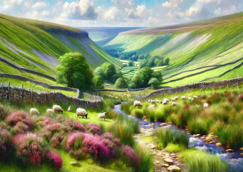Yorkshire Dales Metal Poster | Rolling Hills