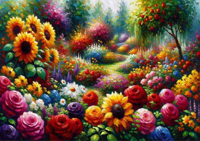 Summers Bounty Flower Garden in Oil