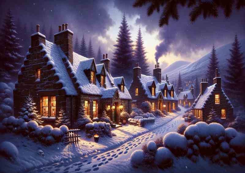 Winters Whisper A Snowy Evening in a Scottish Hamlet