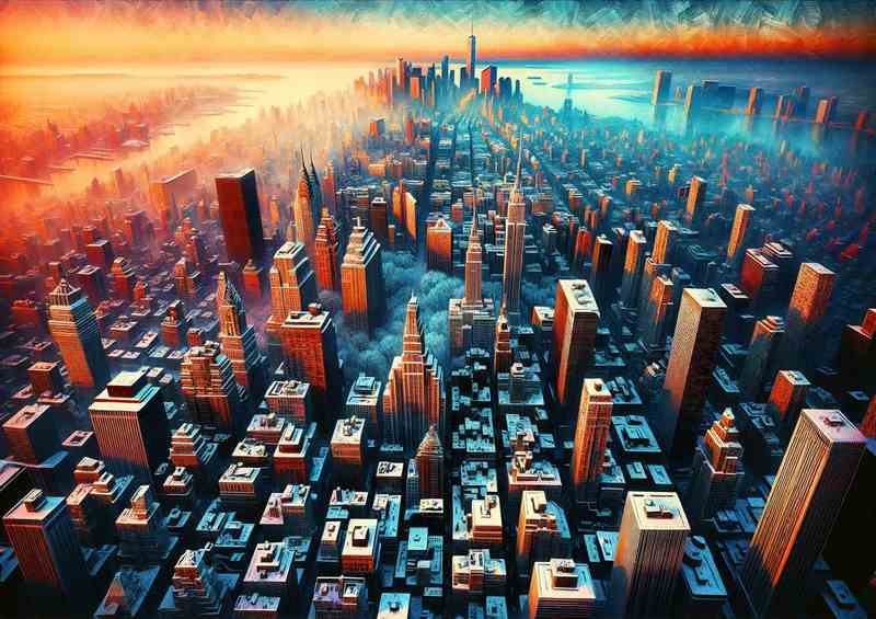 Frosty Dawn Empire State Metal Poster