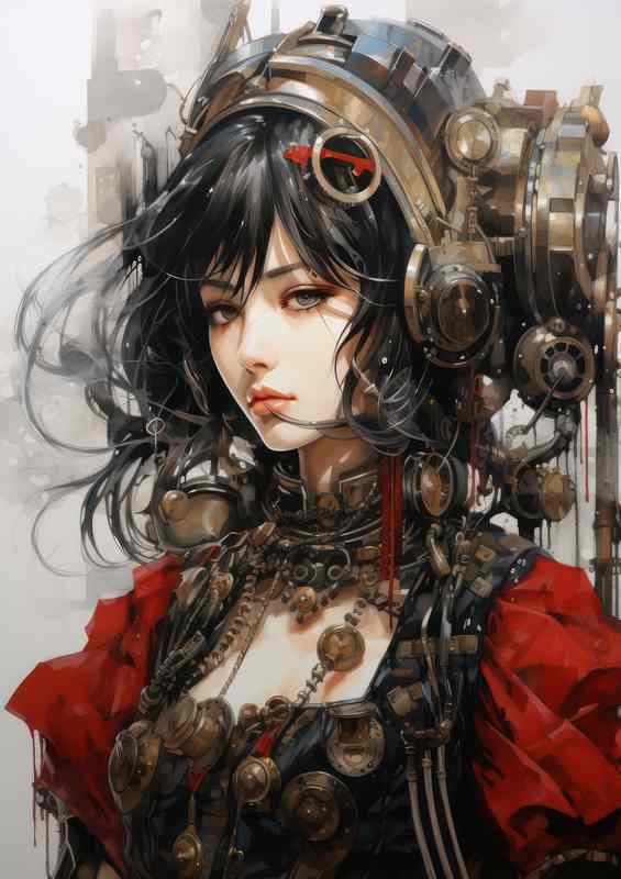 Geisha Fashion Obi & Kanzashi Metal Poster