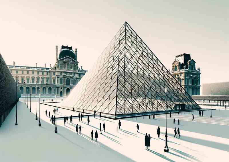 Modernist Mood Winter at the Louvre Pyramid Paris
