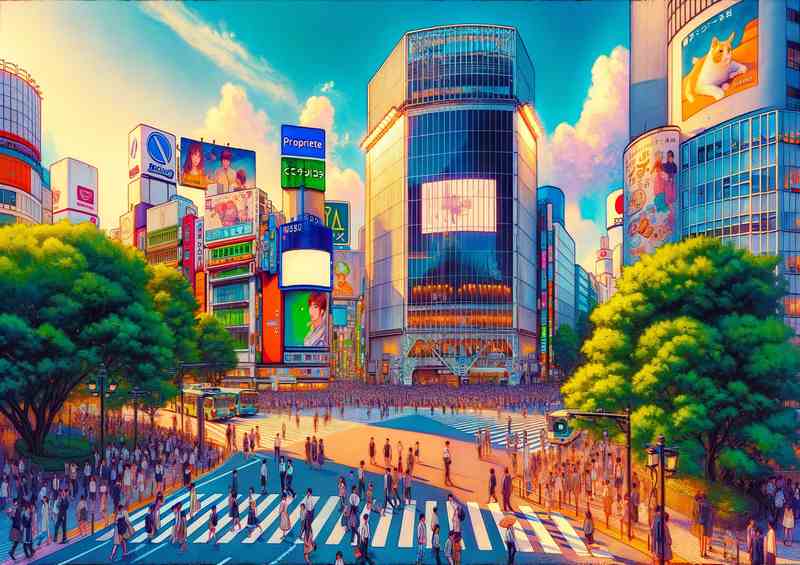 Summ. Aftern. in Tokyo: Shibuya Cross. Metal Poster