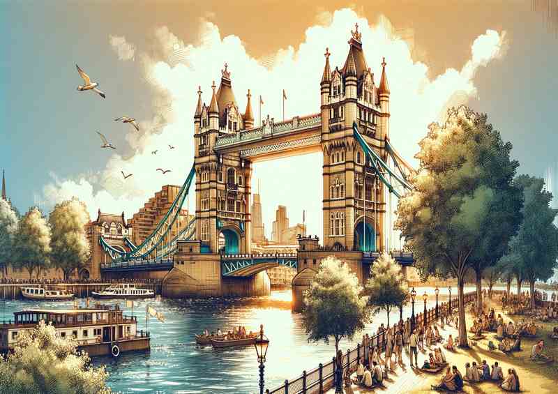 Summer day in London UK The historic Tower Bridge
