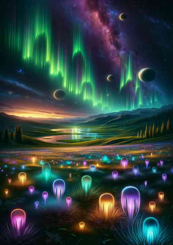 A fantasy planet a vast array of colours
