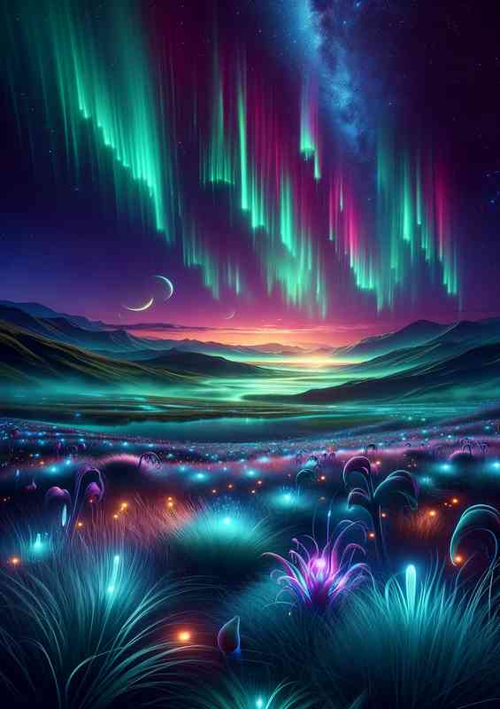 A view from a fantasy planet a vast array of colours