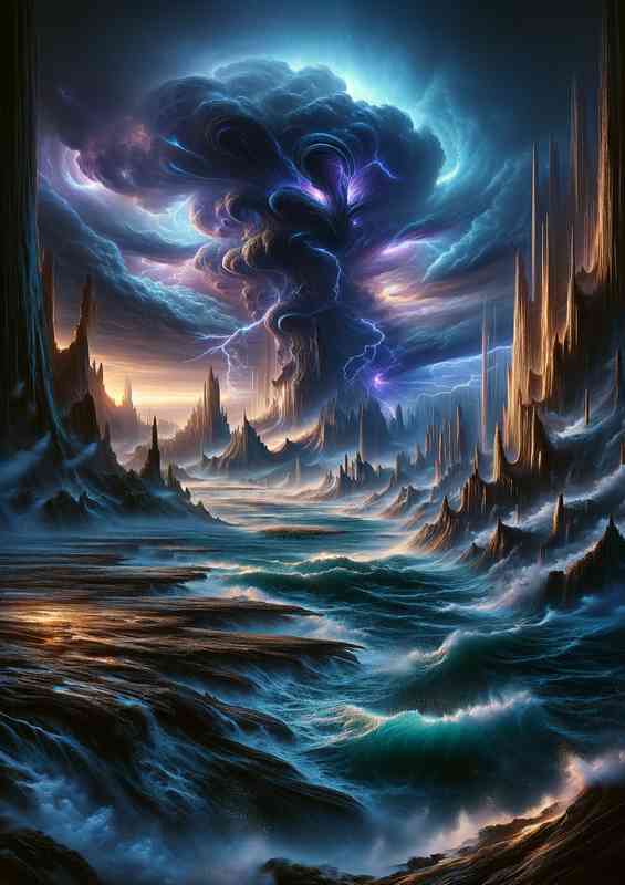 A view from a fantasy planet captures an alien