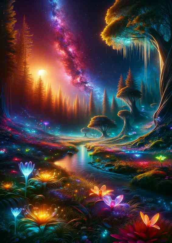 Captivating vertical view from a fantasy planet