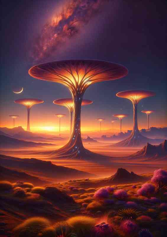 Planet The scene depicts a vast open tree landscape
