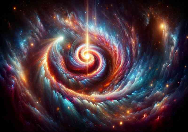 A Depicting a singular imaginative space fantasy scene