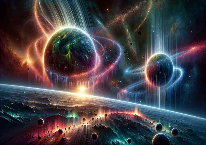 A ethereal scene of a fantasy space phenomenon a cosmic dance