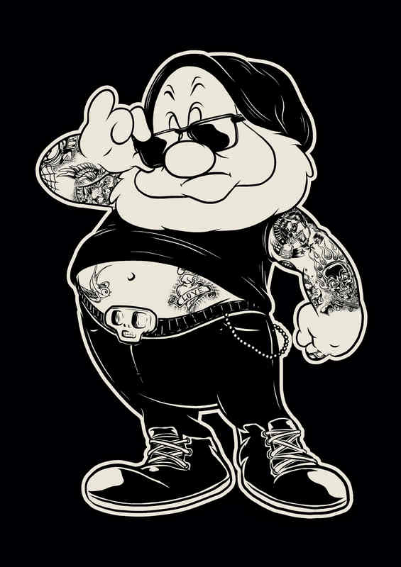 Hipster Tattoo Smurf Metal Poster
