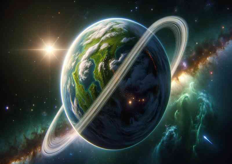 A fantasy planet from space without any spacecraft