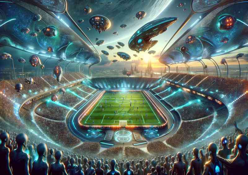 A fantasy planet shows a grand alien sporting